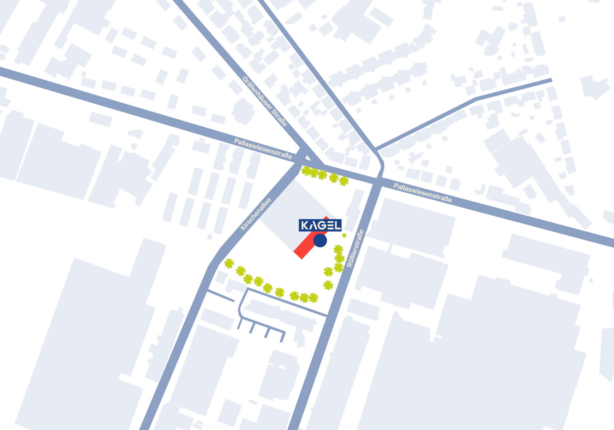 Eine illustrierte Karte des KAGEL Standorts