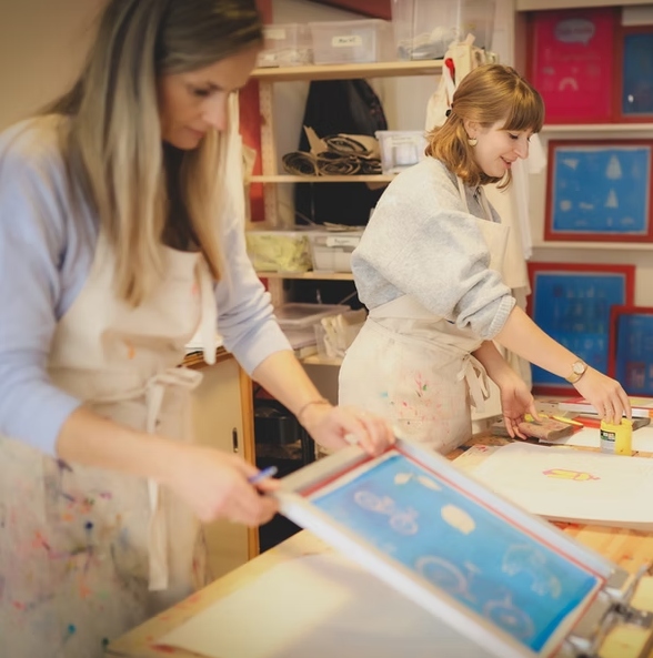 Siebdruck-Workshop mit tigerblau am 23.4.